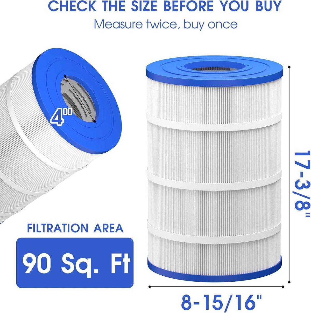2Pack Replacement Pool Filter Cartridge Hayward C900 CX900RE Pleatco PA90 C-8409