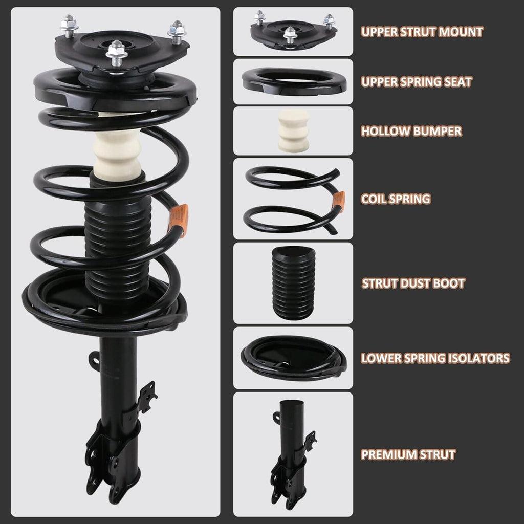 Front&Rear Complete Struts Shock Assembly W/Coil Spring 07-12 Nissan Sentra 2.0L