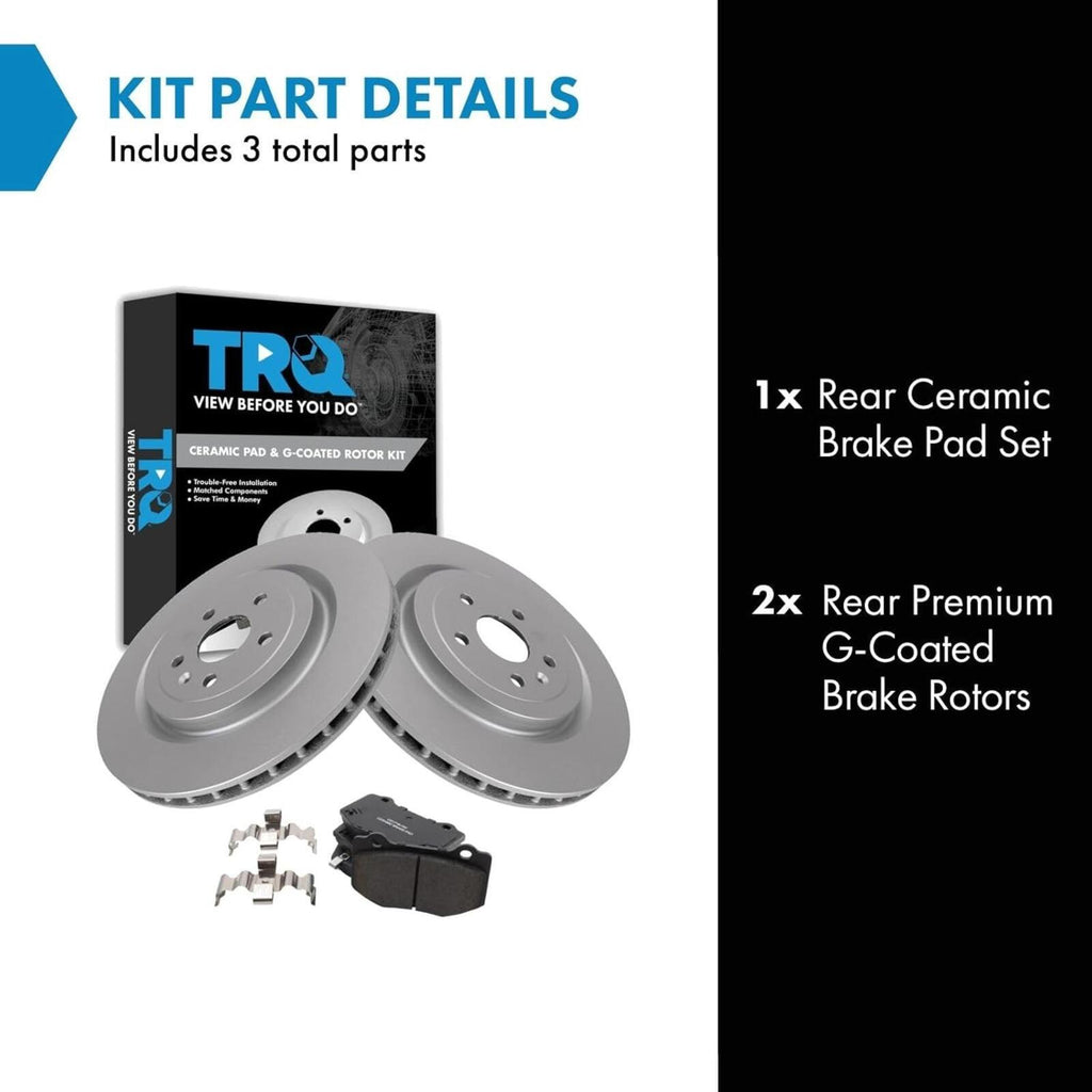 2017-2020 Chevy Camaro TRQ Rear Brake Pad & Rotor Set Ceramic Coated 365mm