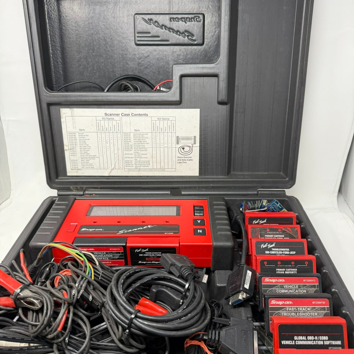 Snap-on MT2500 Super Deluxe Scanner Kit w/ Fast-Track Cartridges Red Brick OBDII