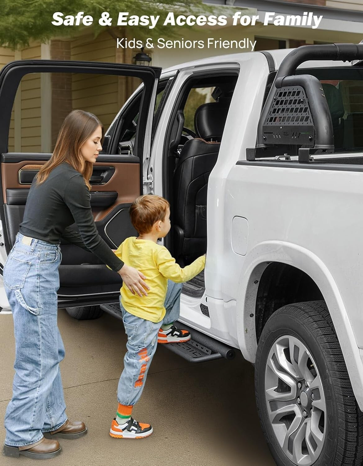 Running Boards 2019-2026 Dodge Ram 1500 Crew Cab Bed Access Side Step Nerf Bar