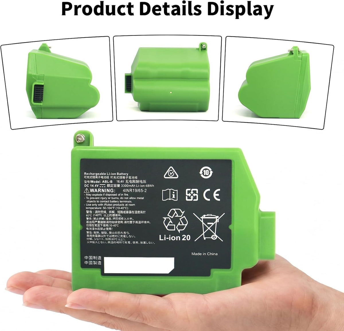 ABL-B Rechargeable Replacement Battery for iRobot Roomba Vac S9 S9+ S9550 9550