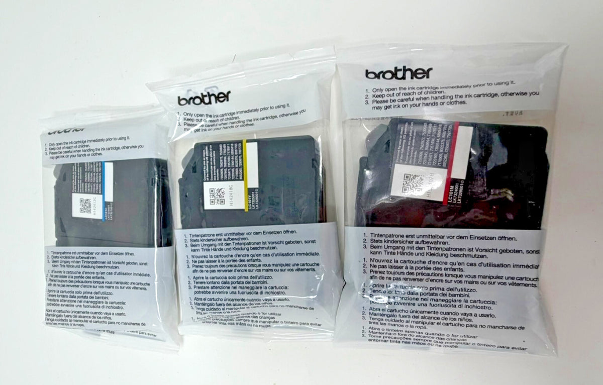 Genuine Brother LC-101 Color Ink Cartridges-for MFC-J470DW J870DW-OEM-3PK C Y M