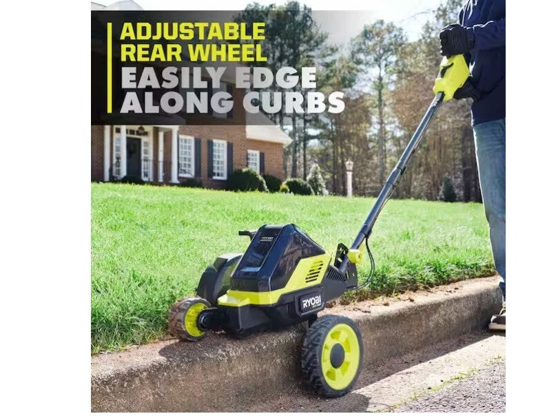 RYOBI 40V HP Brushless 9 in. Cordless Edger (Tool Only) RY40706BTL 3 Wheeled