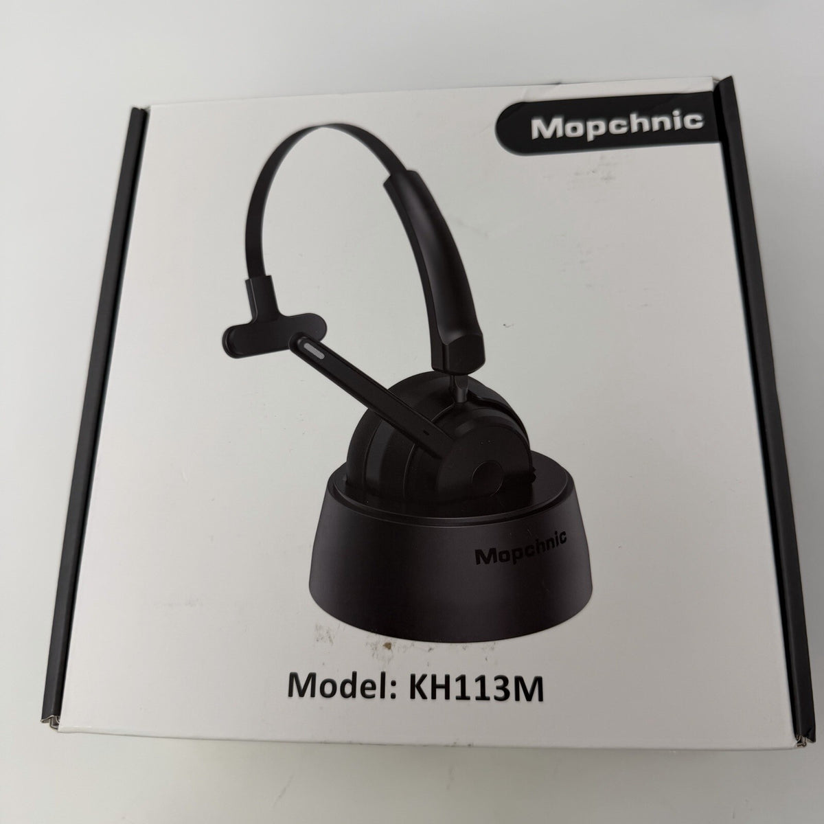 Mopchnic Bluetooth Headset Wireless Headphone w/ AI Noise-Canceling Microphone