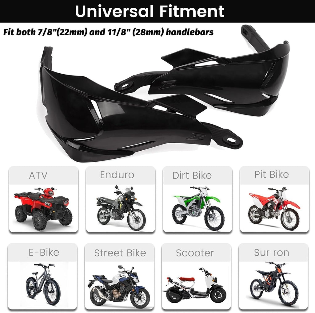 Universal Black Handguards Dirt Bike Ebike ATV Quad 7/8" 22MM 1 1/8" 28MM Motox