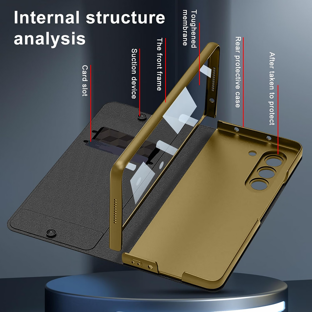 Samsung Galaxy Z Fold 5 Full Body Wallet Case Screen Protector S Pen - Image 3