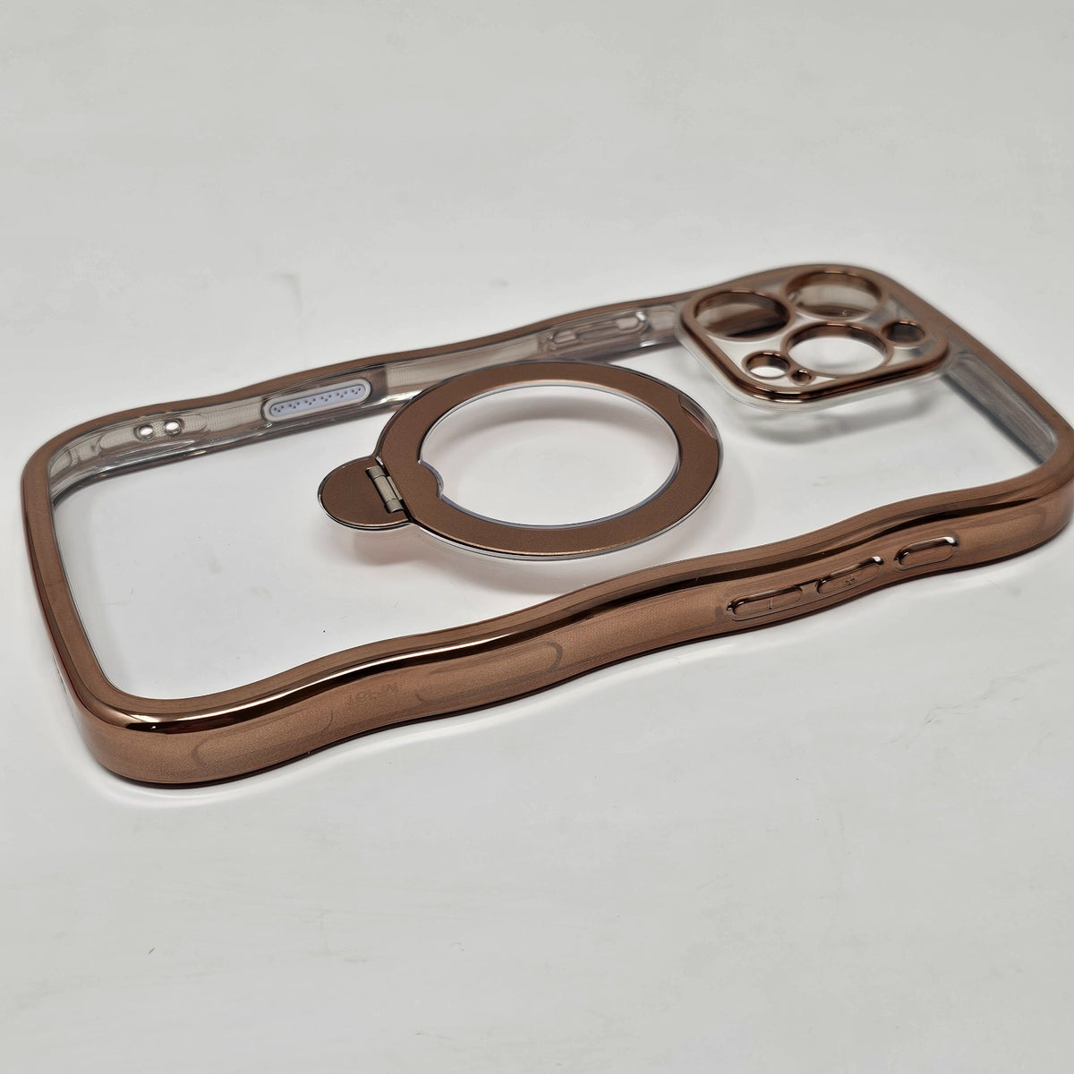 iPhone 16 Pro Max Case Magnetic Gold Wave Clear - Image 7