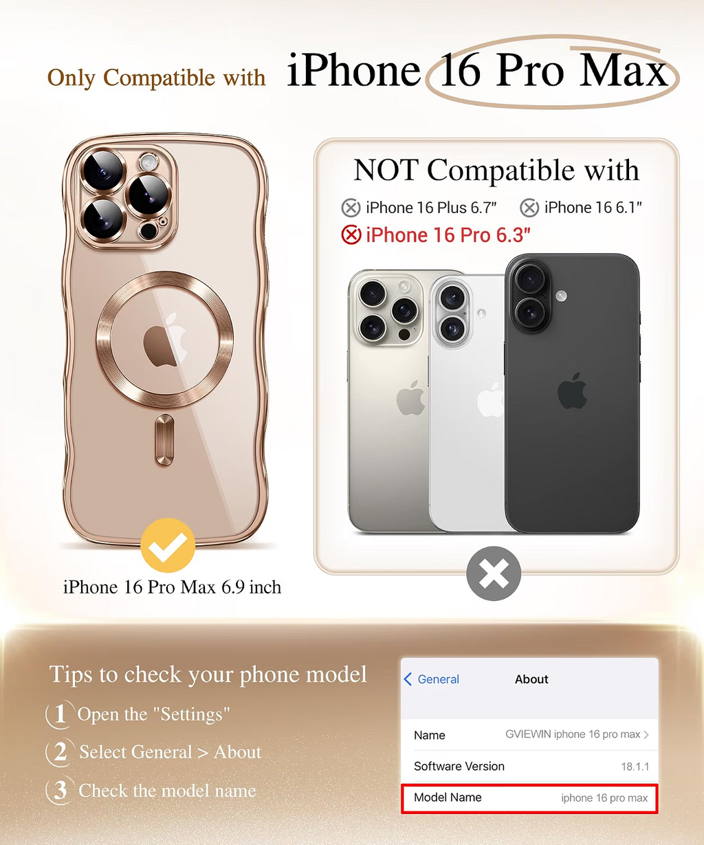 iPhone 16 Pro Max Case Magnetic Gold Wave Clear - Image 6