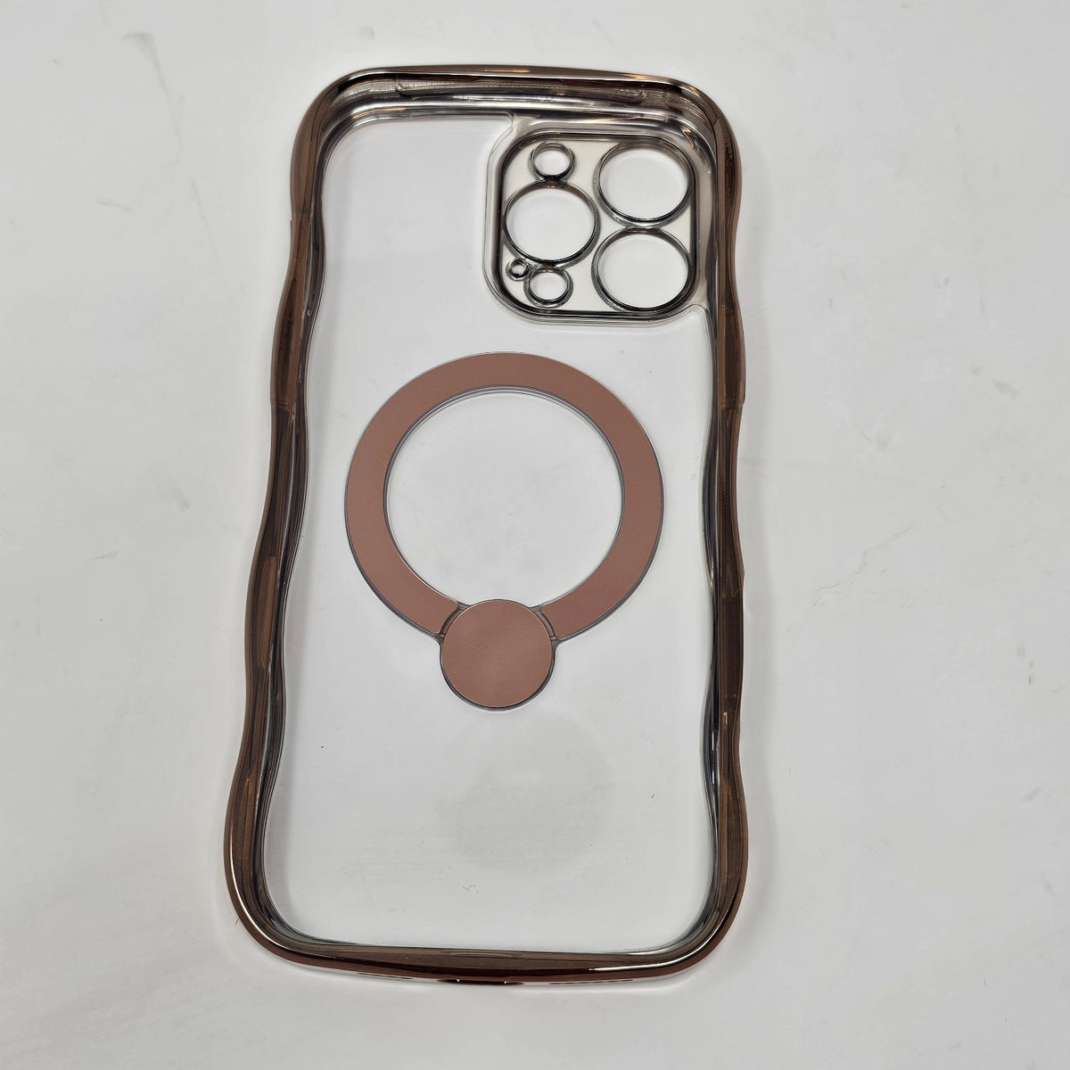 iPhone 16 Pro Max Case Magnetic Gold Wave Clear - Image 10