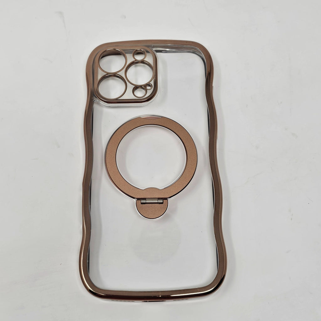 iPhone 16 Pro Max Case Magnetic Gold Wave Clear - Image 9
