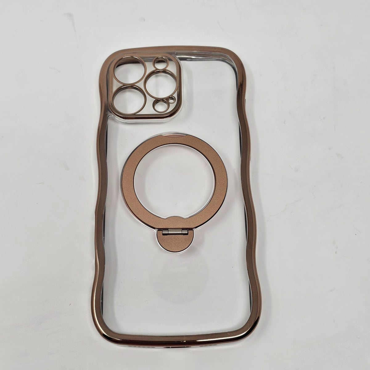iPhone 16 Pro Max Case Magnetic Gold Wave Clear - Image 9