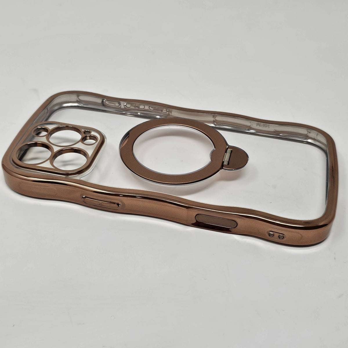 iPhone 16 Pro Max Case Magnetic Gold Wave Clear - Image 13