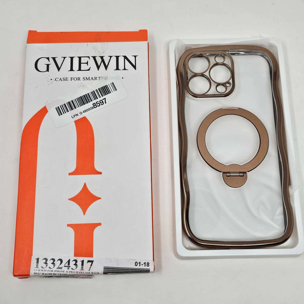 iPhone 16 Pro Max Case Magnetic Gold Wave Clear - Image 14