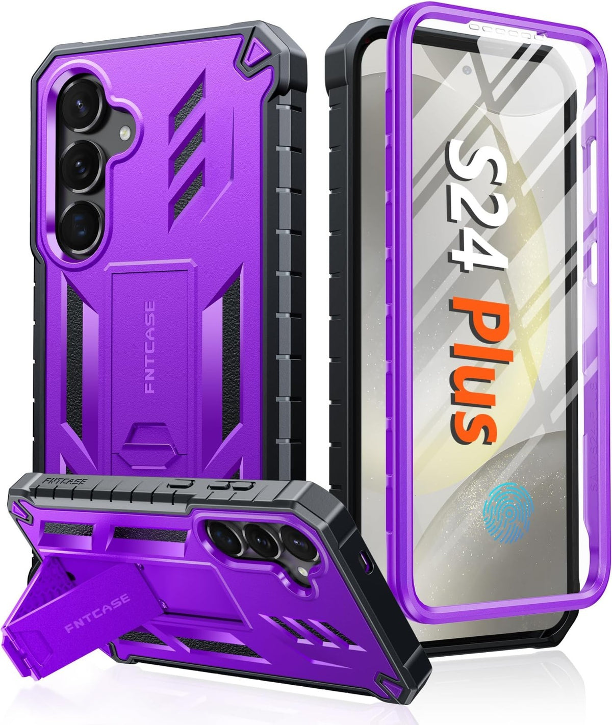 Samsung Galaxy S24 Plus Case Purple Full Coverage Belt Clip Kickstand - Image 1