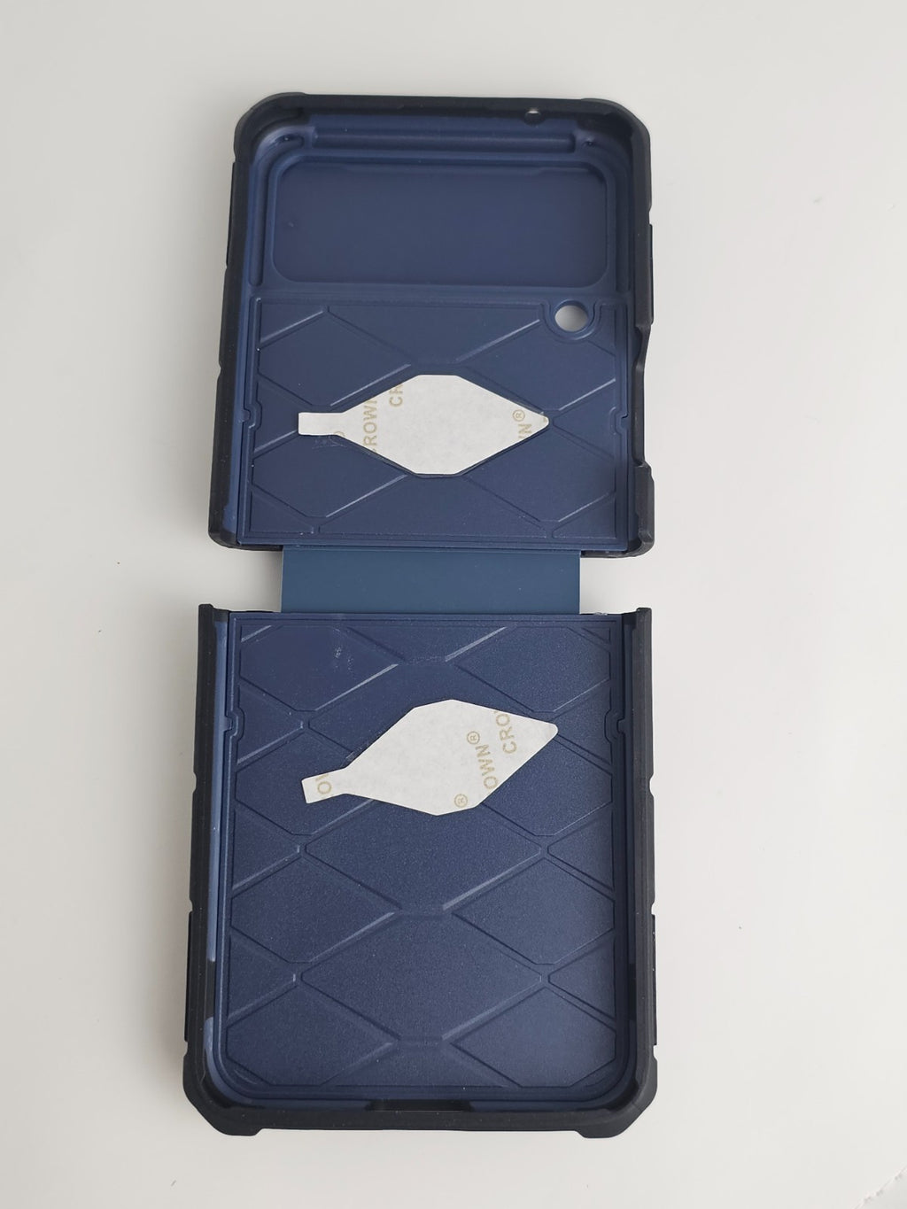 Samsung Galaxy Z Flip 3 Full Coverage Ring Kickstand Navy Blue Rugged Lens Cover - Image 10
