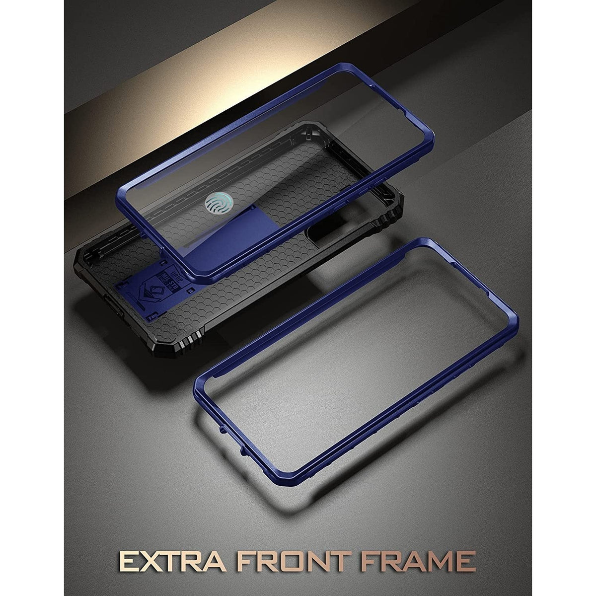 Samsung Galaxy S23 Rugged Case Kickstand Black Navy Blue - Image 4