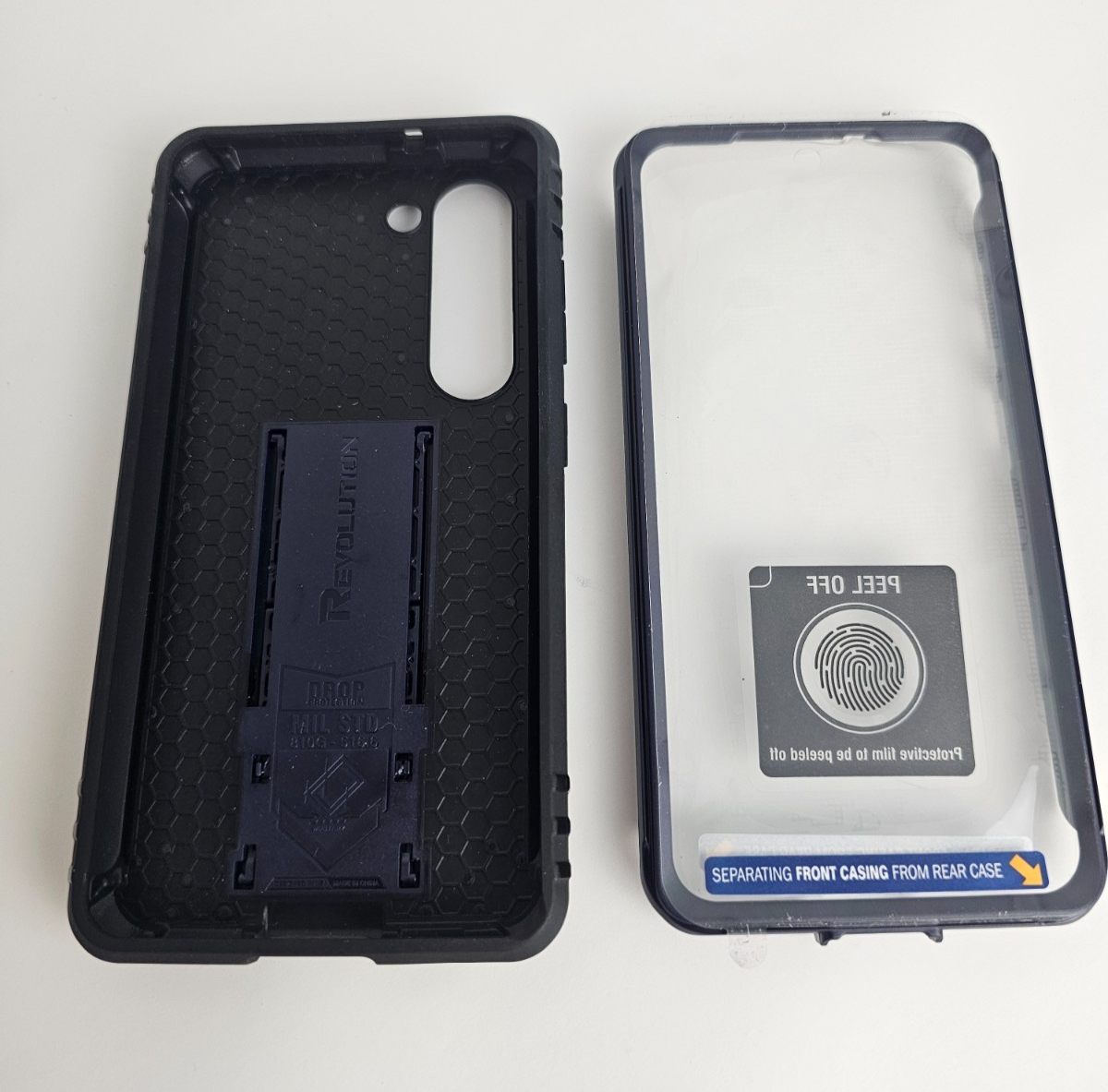 Samsung Galaxy S23 Rugged Case Kickstand Black Navy Blue - Image 5