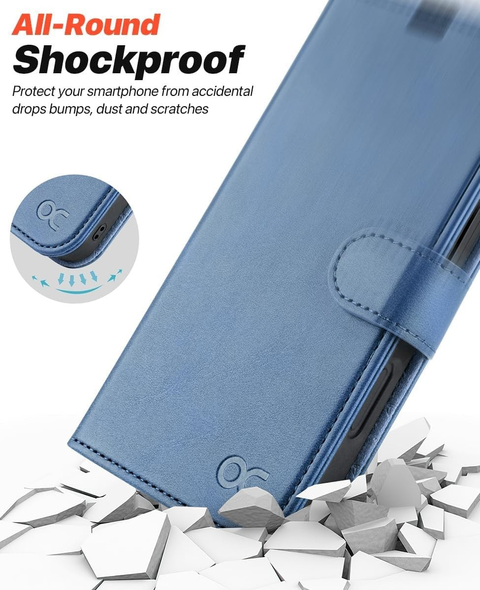 iPhone 16 Pro Wallet Wristlet Case Folio Blue Magnetic - Image 2