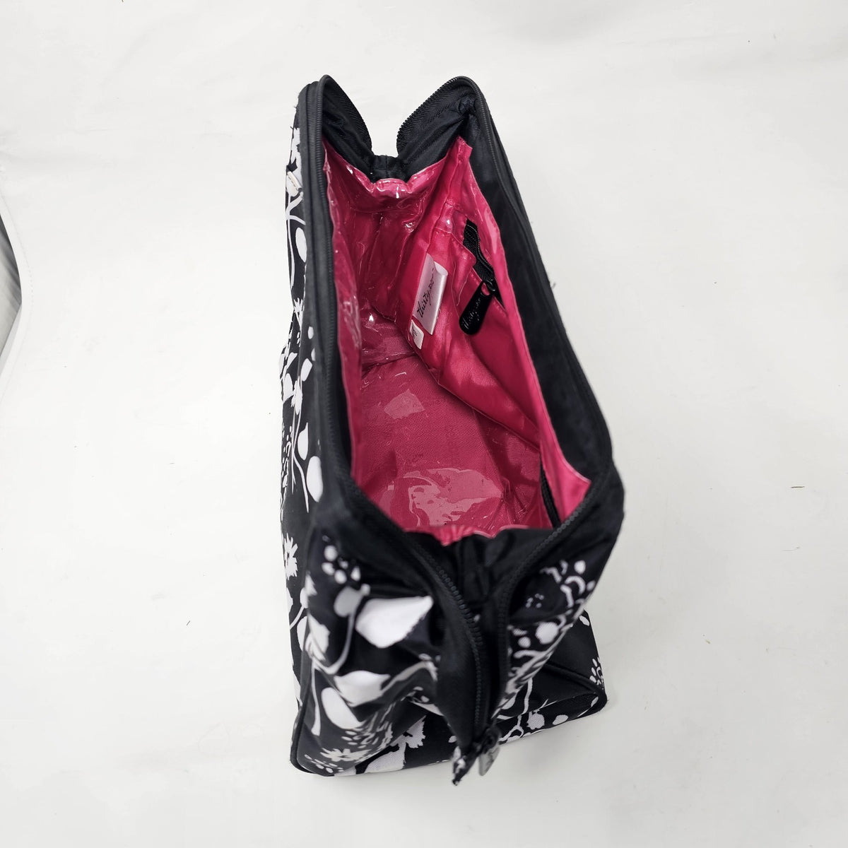 Thirty-one Zippered Cosmetic Makeup Bag Black & Pink - Image 3