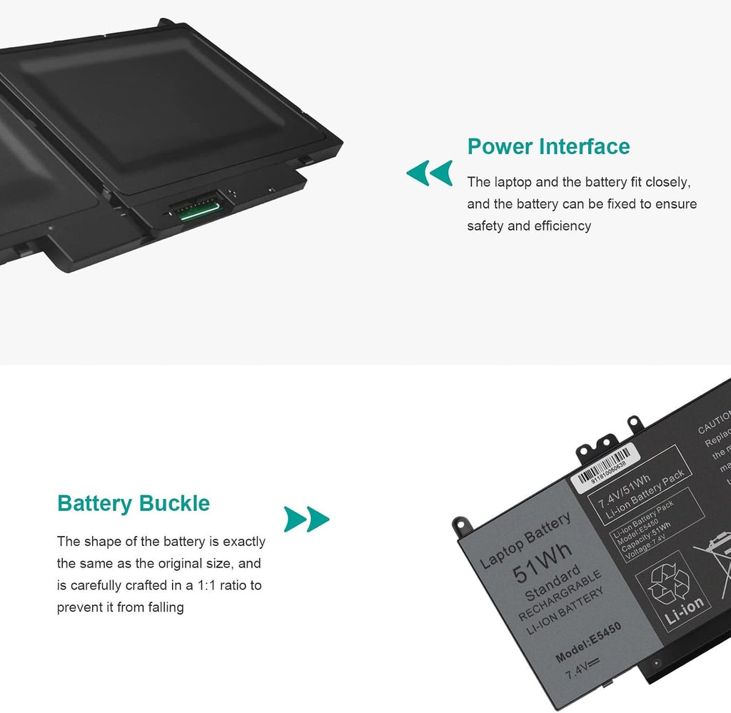 Dell Latitude Battery E5450 E5550 Notebook 15.6" WYJC2 8V5GX G5M10 7.4V 51Wh - Image 7