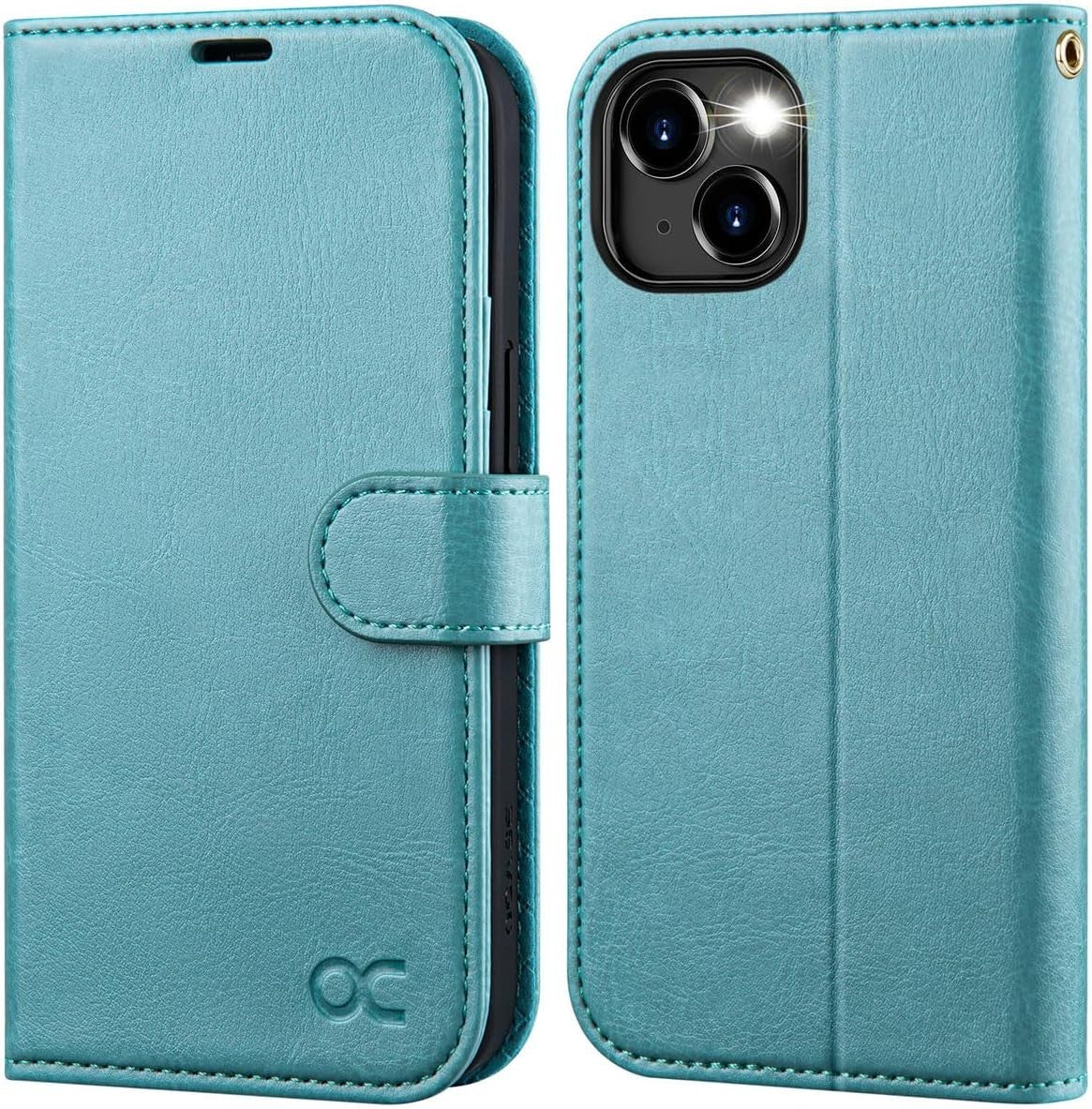 iPhone 15 Pro Wallet Case Flip Folio Mint Green - Image 1