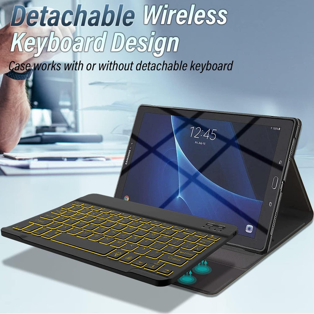 Backlit Keyboard Case for Samsung Galaxy Tab A 10.1" 2016 Wineecy - BLACK - Image 6