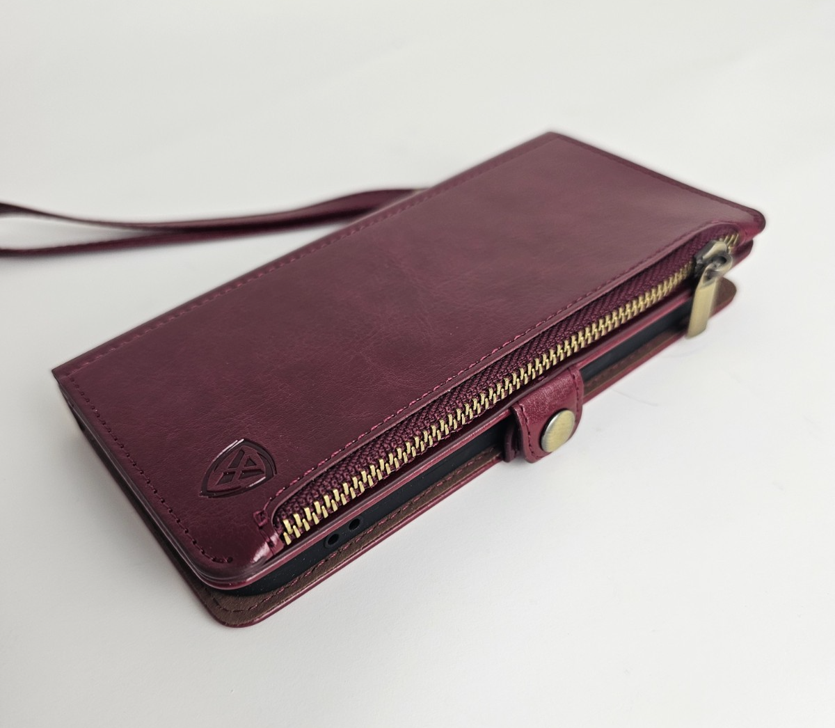 iPhone 15 Pro Wallet Case Folio Wine Red - Image 8