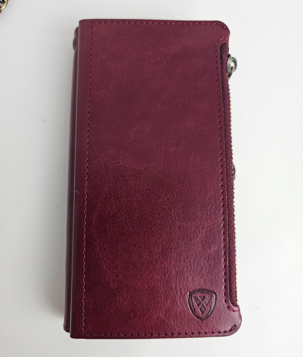 iPhone 15 Pro Wallet Case Folio Wine Red - Image 7