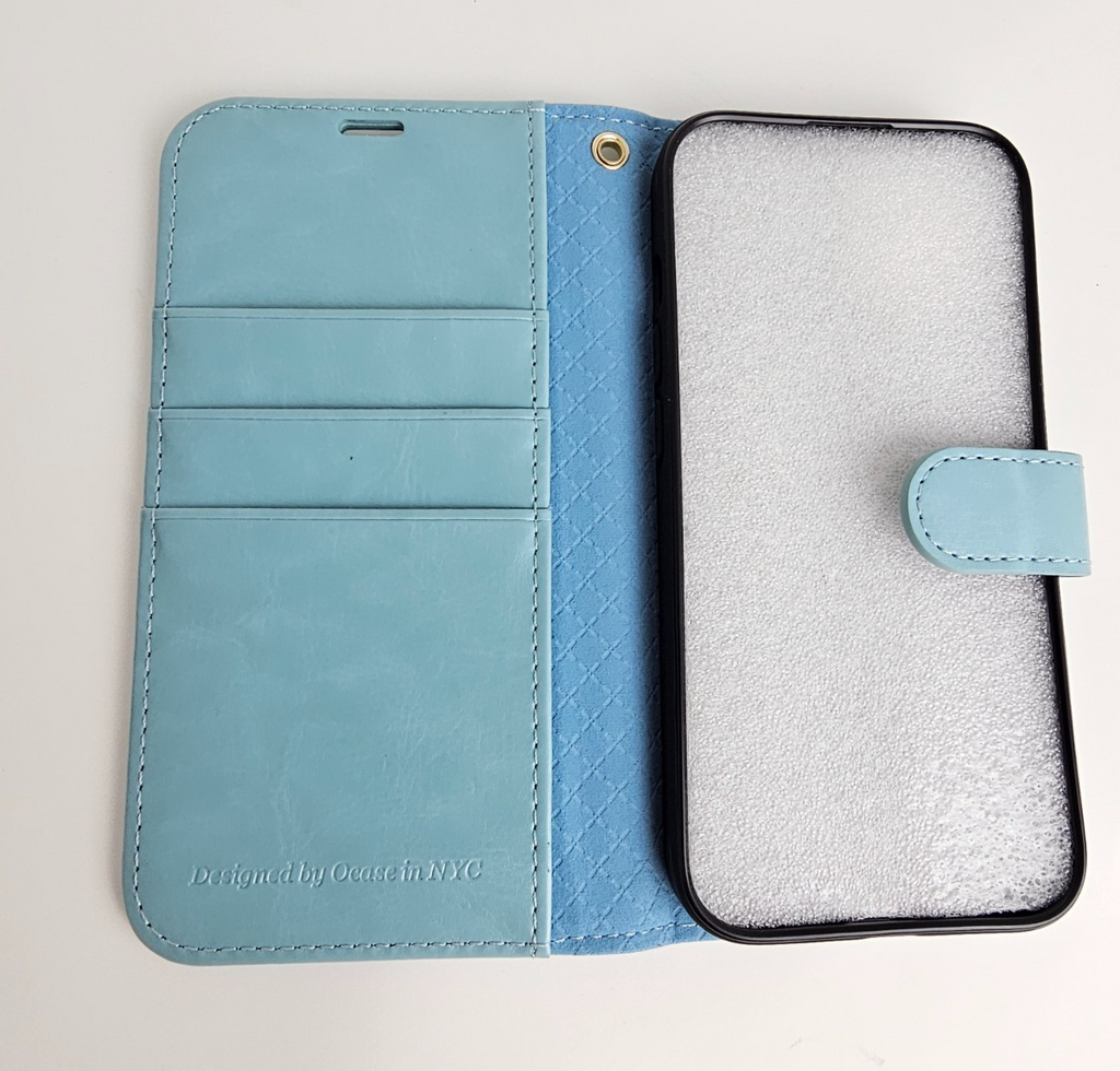 iPhone 15 Pro Wallet Case Flip Folio Mint Green - Image 7