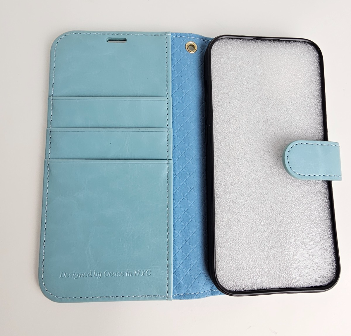 iPhone 15 Pro Wallet Case Flip Folio Mint Green - Image 7