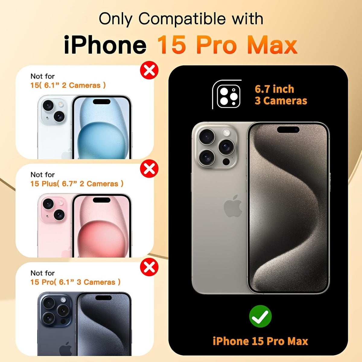 iPhone 15 Pro Max Magnetic Ring Kickstand Orange Gold - Image 6