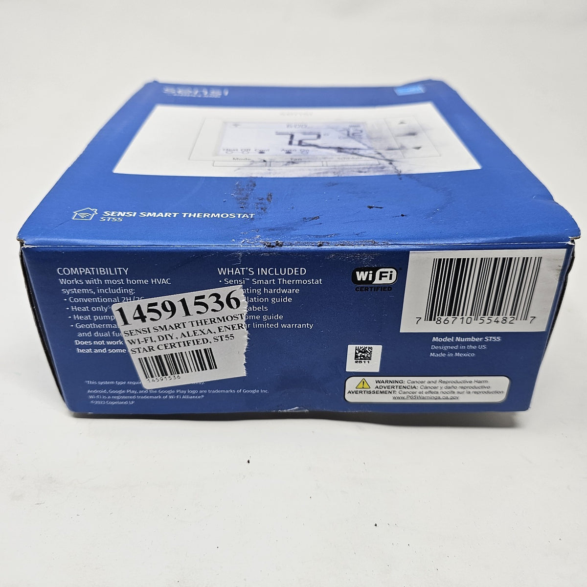 Replacement Sensi ST55 Smart Thermostat, NO wall base, No Mounting Accessories - Image 4