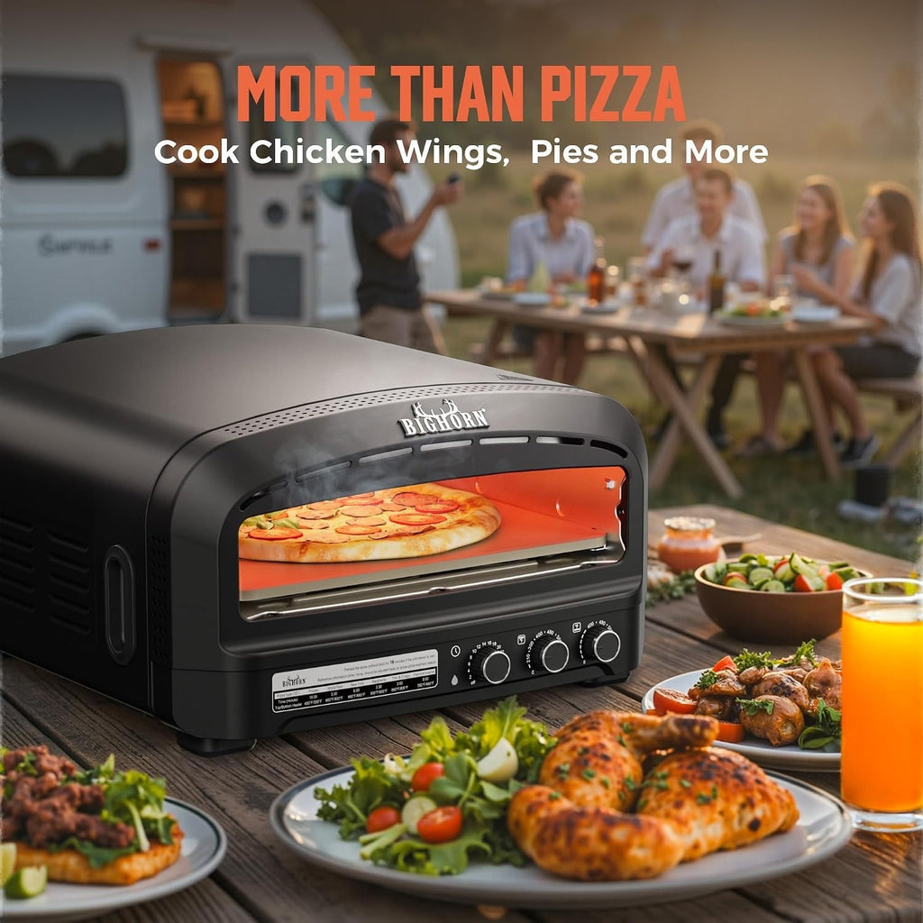BIG HORN 14 Indoor Pizza Oven 850°F High-Heat Electric Pizza Oven - Image 4
