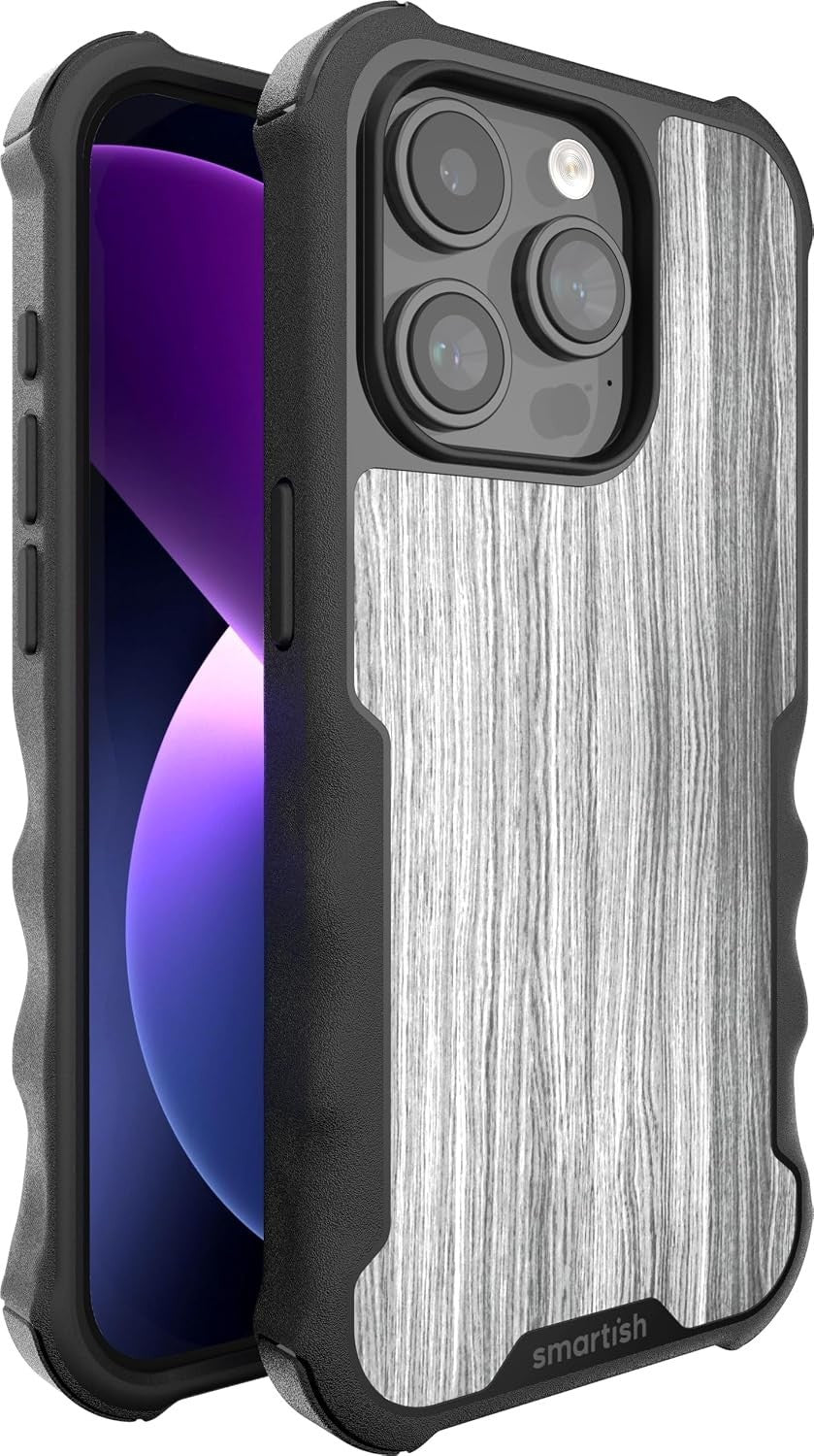 iPhone 15 Pro Wallet Case Gray Graspin' Aspen - Image 1