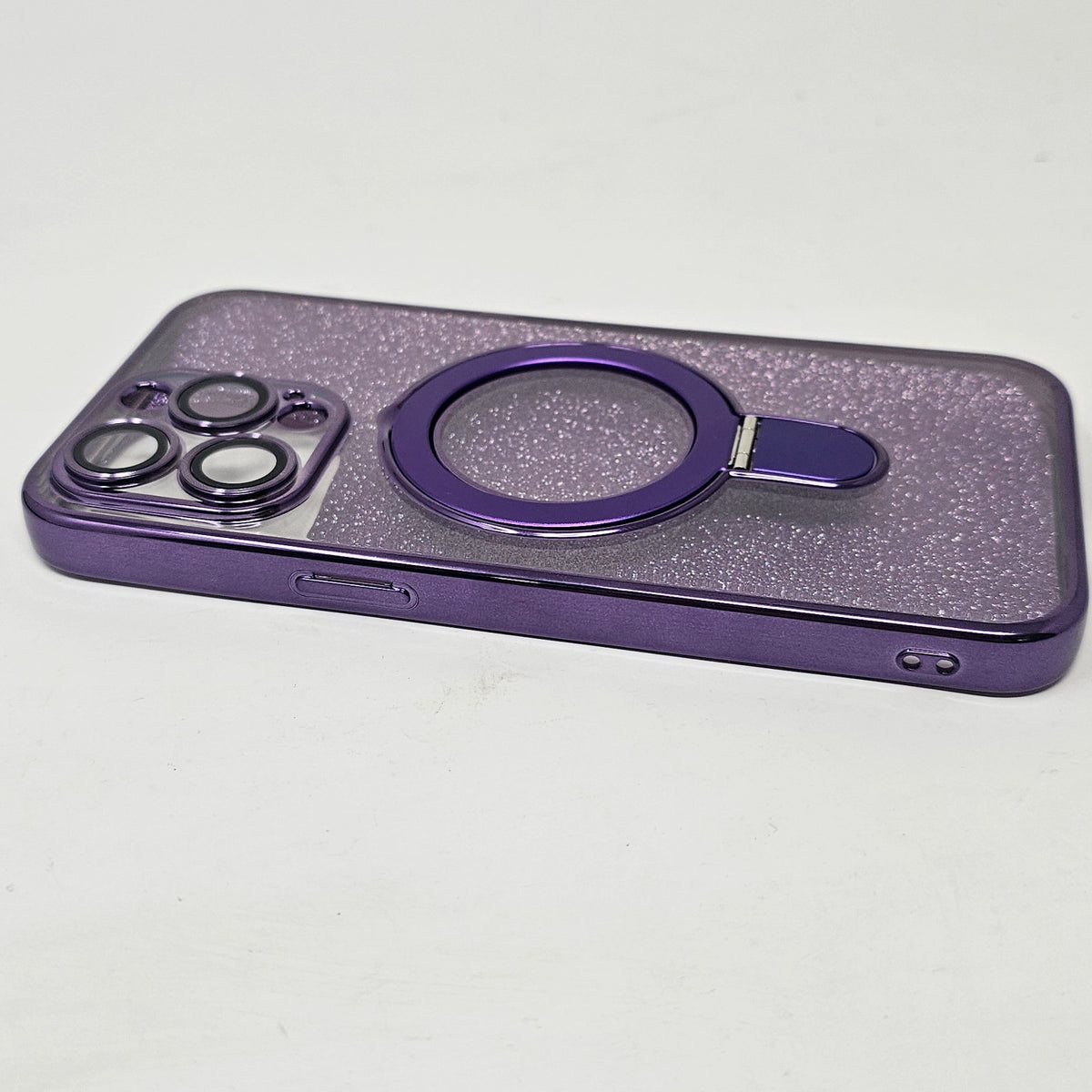 iPhone 15 Pro Max Kickstand Purple Glitter Case Cover - Image 4