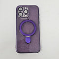 iPhone 15 Pro Max Kickstand Purple Glitter Case Cover - Image 1