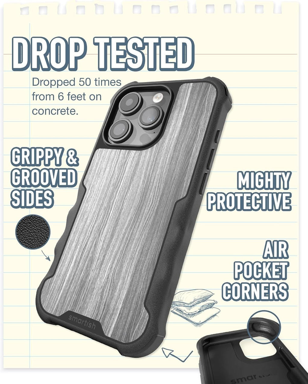 iPhone 15 Pro Wallet Case Gray Graspin' Aspen - Image 6