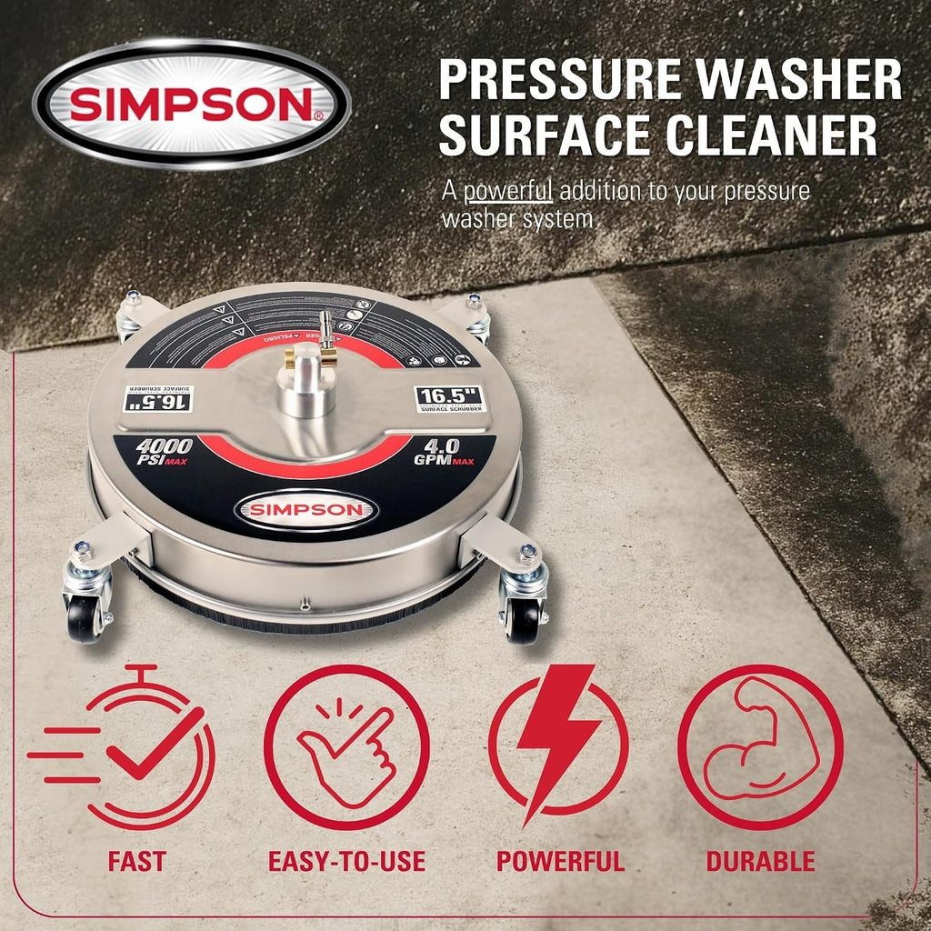 Simpson 16.5" Stainless Steel Pressure Washer Surface Cleaner, 80625 4000PSI NEW - Image 5