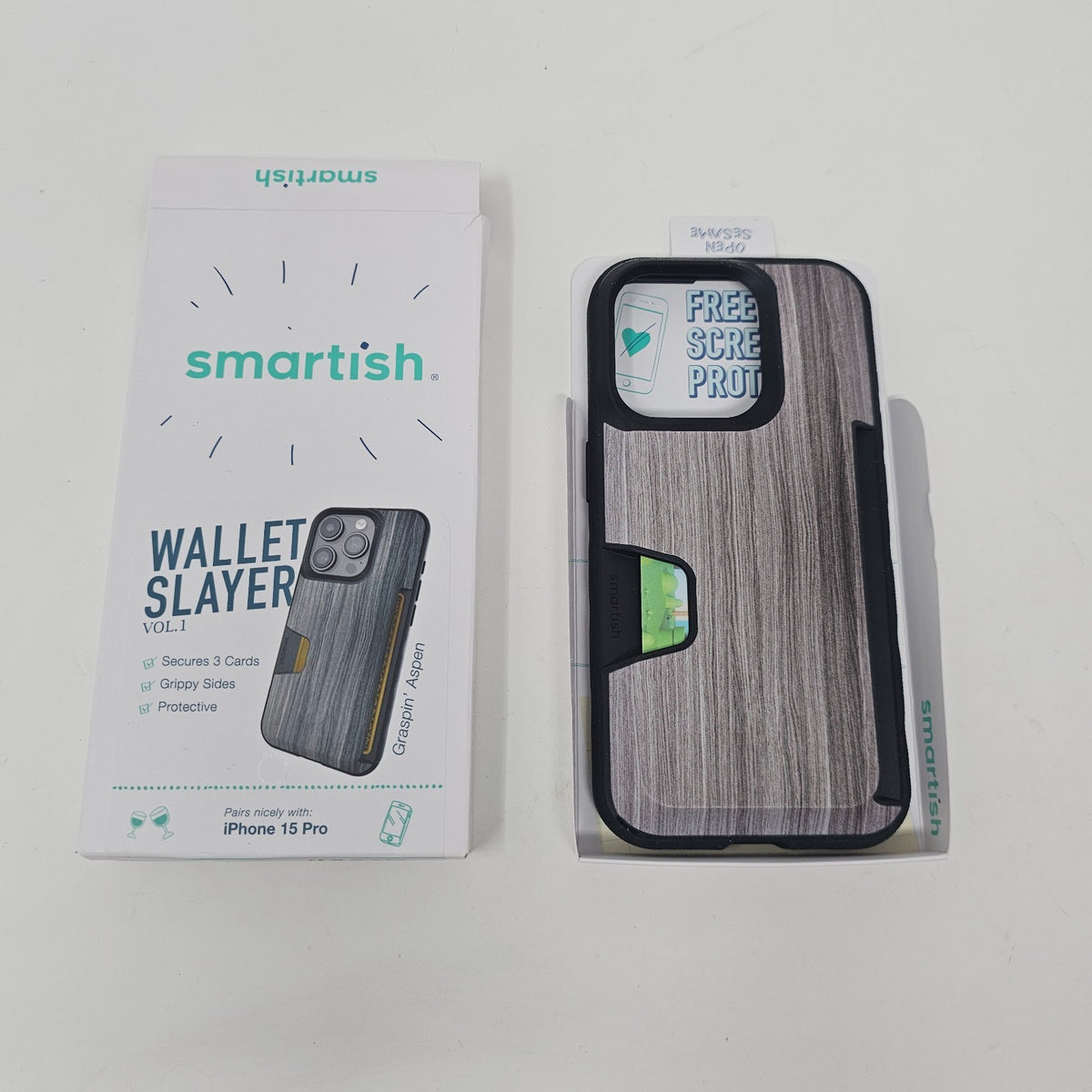 iPhone 15 Pro Wallet Case Gray Graspin' Aspen - Image 11
