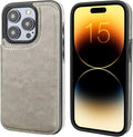 iPhone 15 Pro Wallet Case Kickstand Gray - Image 1
