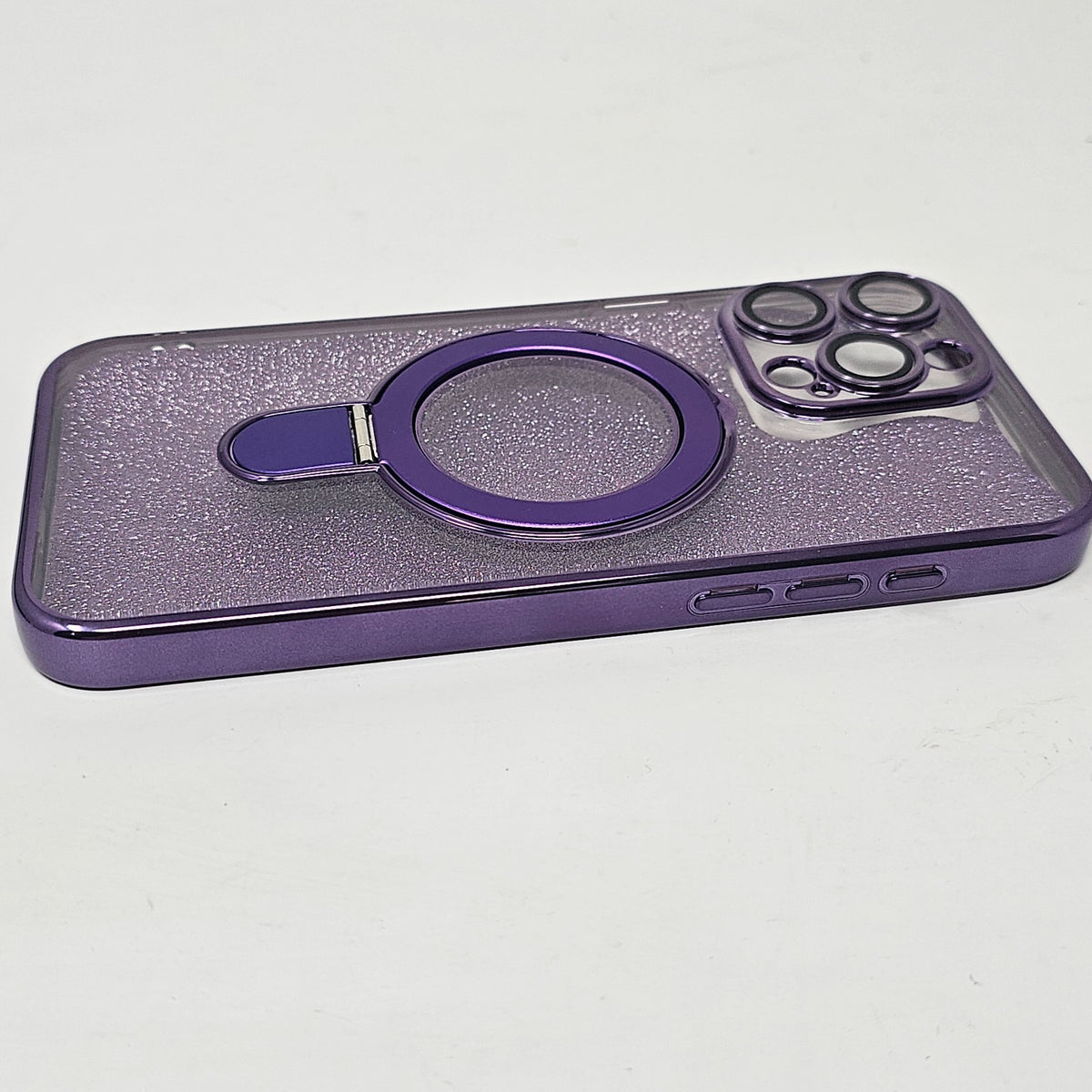 iPhone 15 Pro Max Kickstand Purple Glitter Case Cover - Image 2