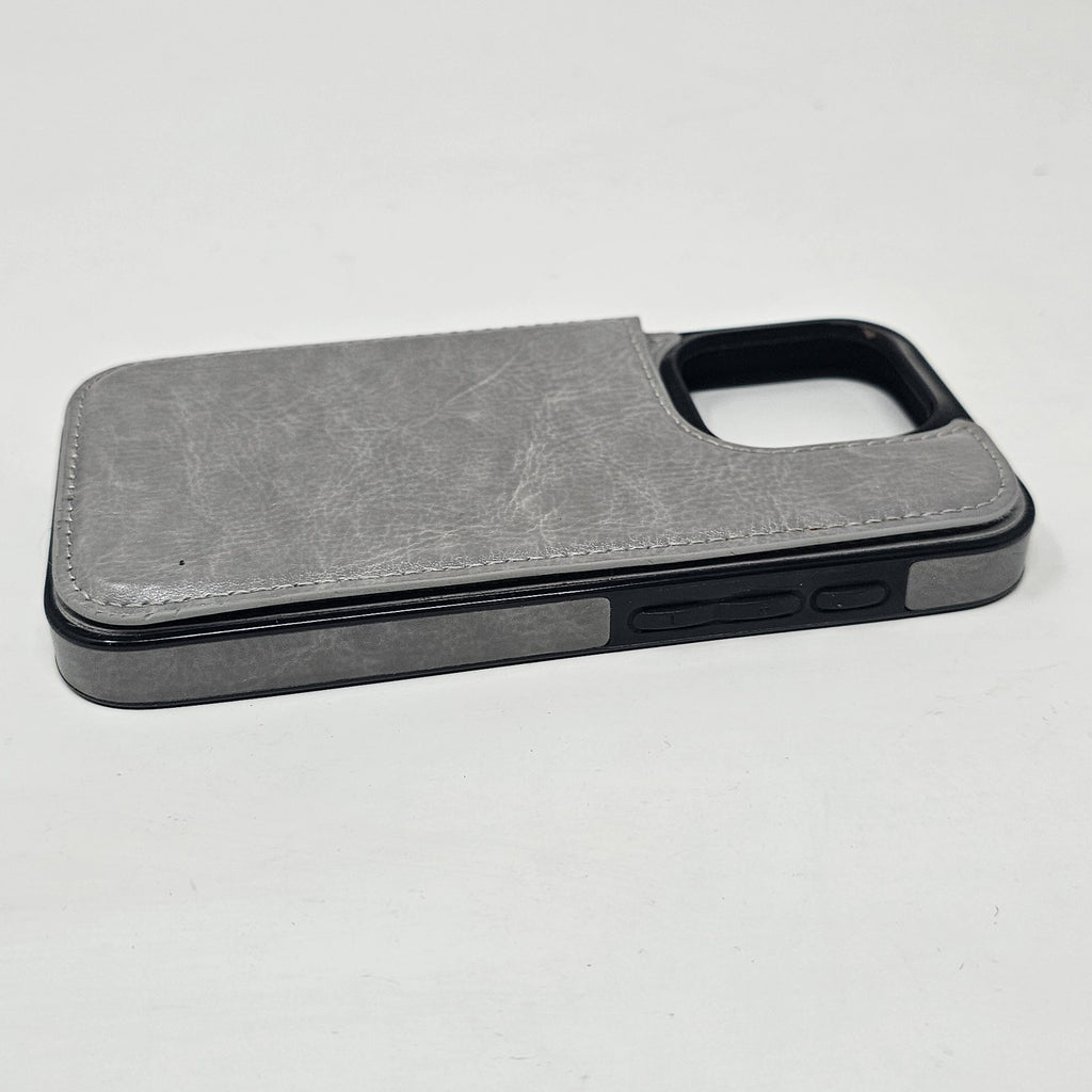 iPhone 15 Pro Wallet Case Kickstand Gray - Image 5
