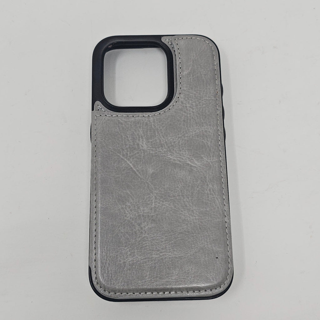 iPhone 15 Pro Wallet Case Kickstand Gray - Image 4