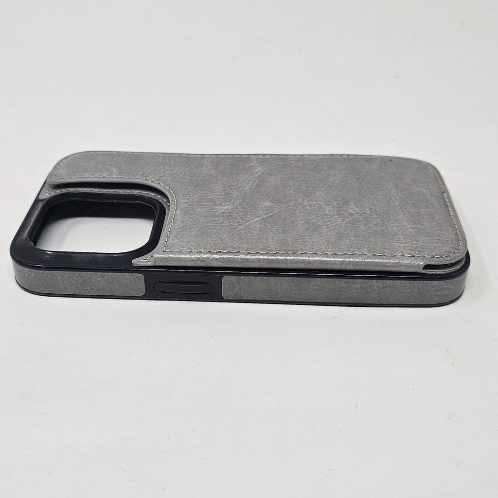 iPhone 15 Pro Wallet Case Kickstand Gray - Image 6