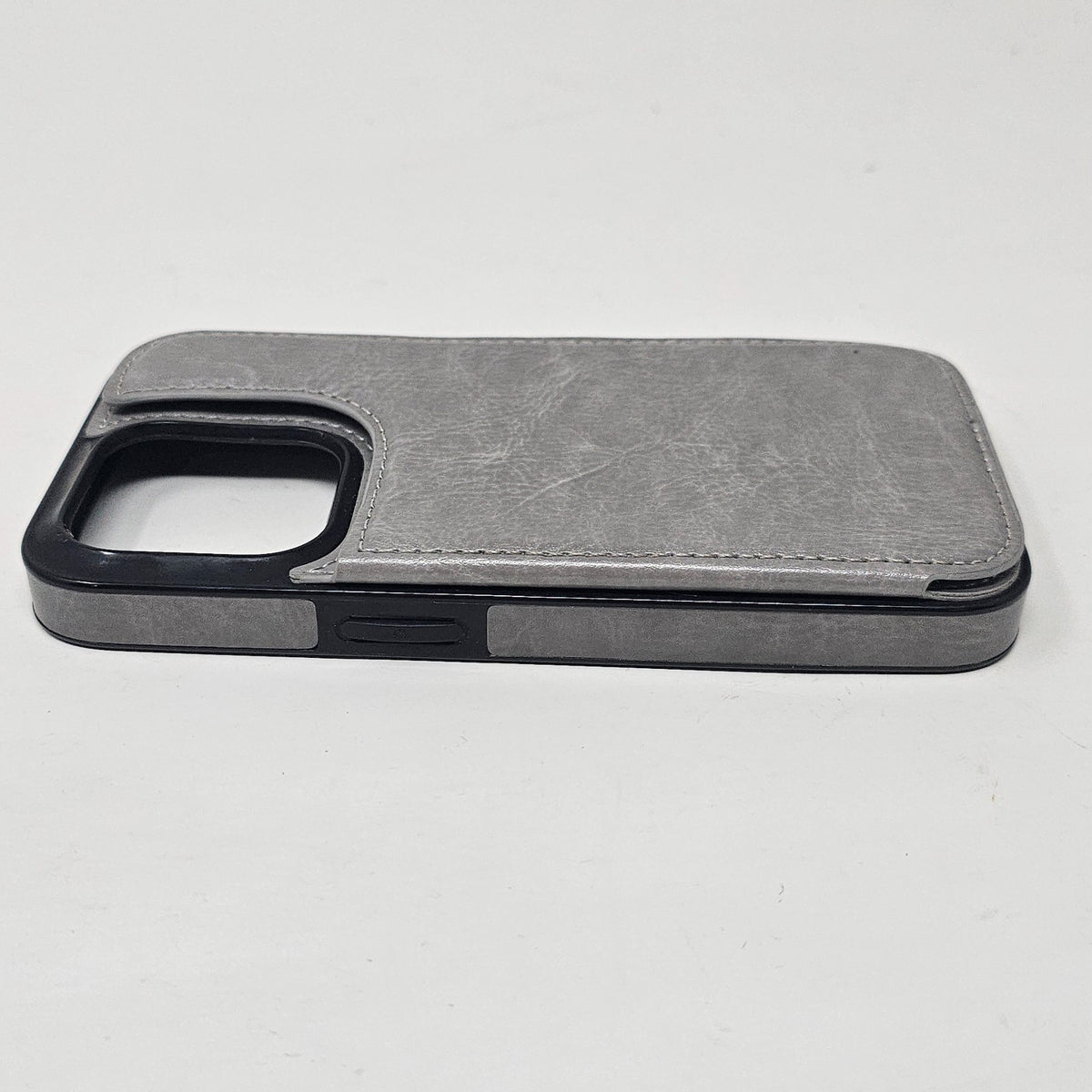 iPhone 15 Pro Wallet Case Kickstand Gray - Image 6