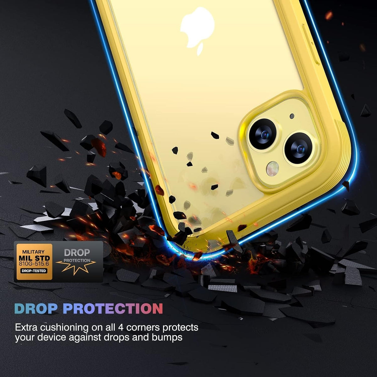 iPhone 14 Full Coverage Case Lemon Yellow Screen Protector - Image 3