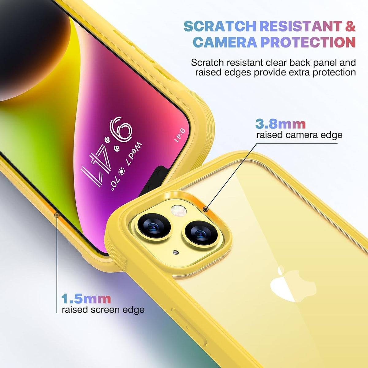 iPhone 14 Full Coverage Case Lemon Yellow Screen Protector - Image 7