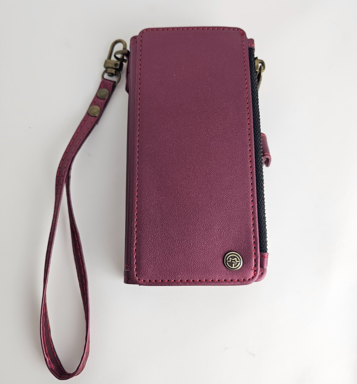 iPhone 14 Wallet Case Folio Wine Red - Image 8