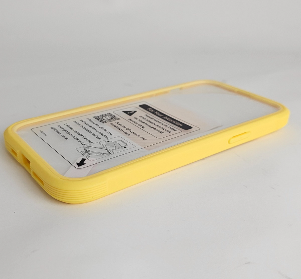 iPhone 14 Full Coverage Case Lemon Yellow Screen Protector - Image 11